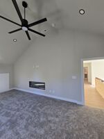 Linear Fireplace in Rec Room